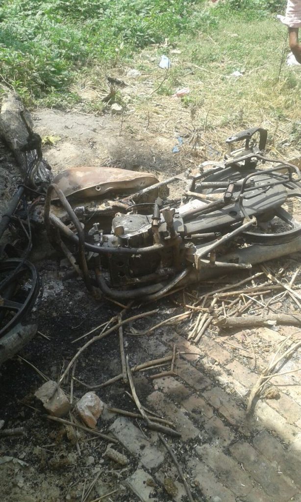 burnt bike
