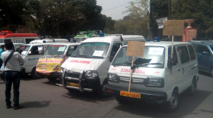 ambulance drivers strike in meerut