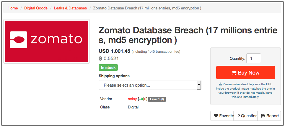 zomato hacked
