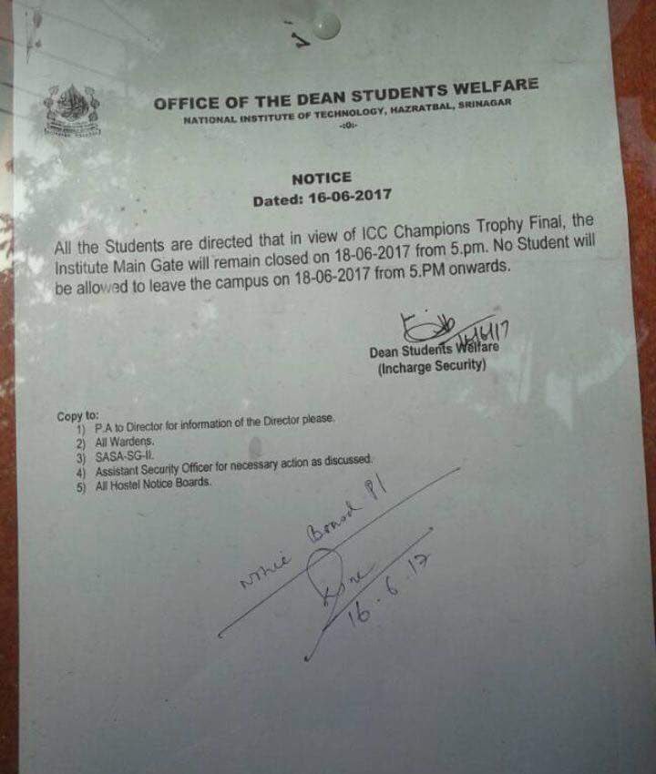 nit srinagar notice
