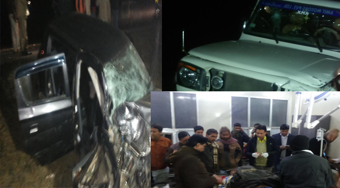 horrific collision car and bolero bahraich
