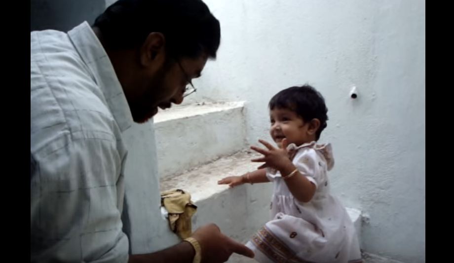 baby arguing with grandfather video