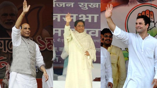 mayawati rajnath rahul barabanki rally