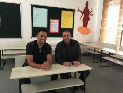 Dhoni went sehwag international school
