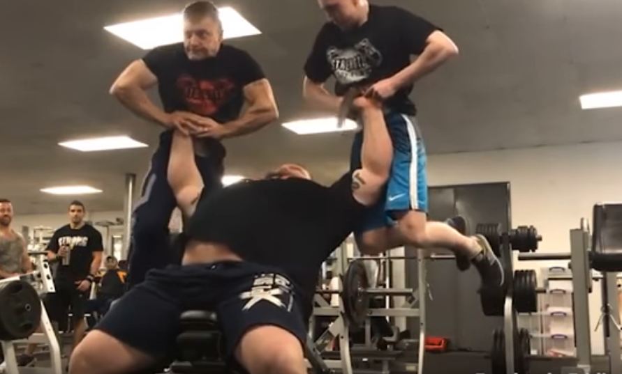 Weightlifter Used Men To Exercise Video