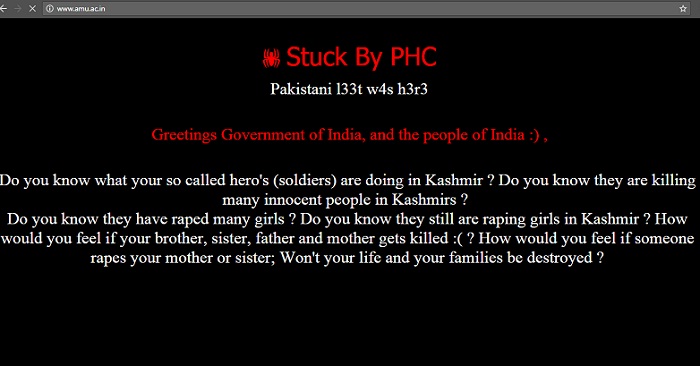 AMU website hacked