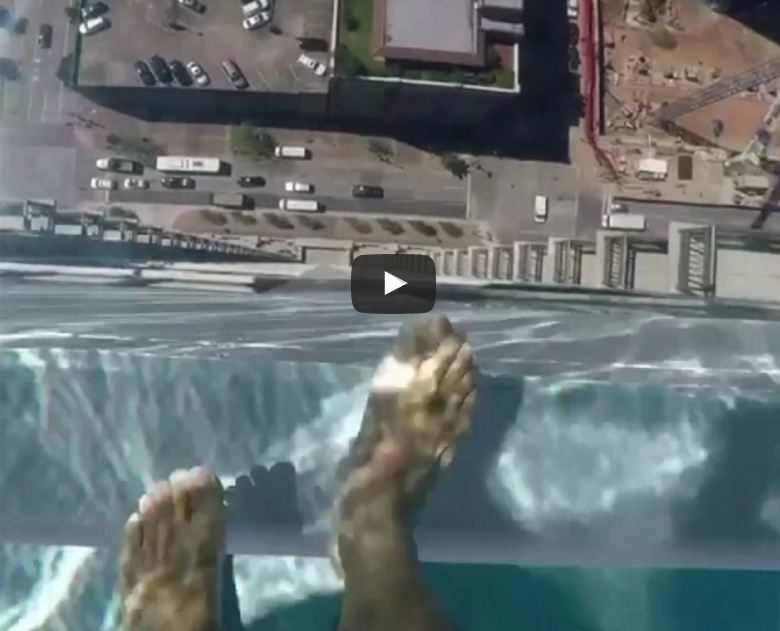 glass bottom pool