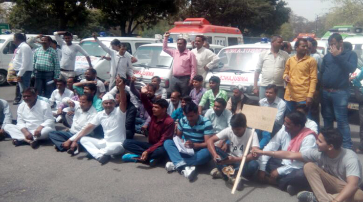 ambulance drivers strike in meerut