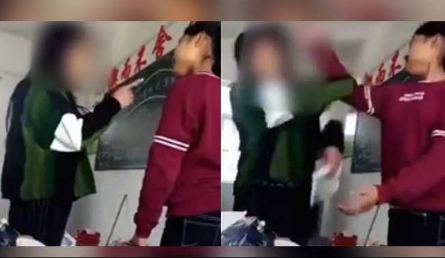 student slap teacher