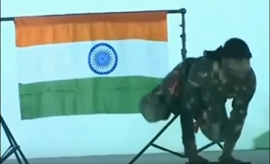 crippled man stunt front pm modi