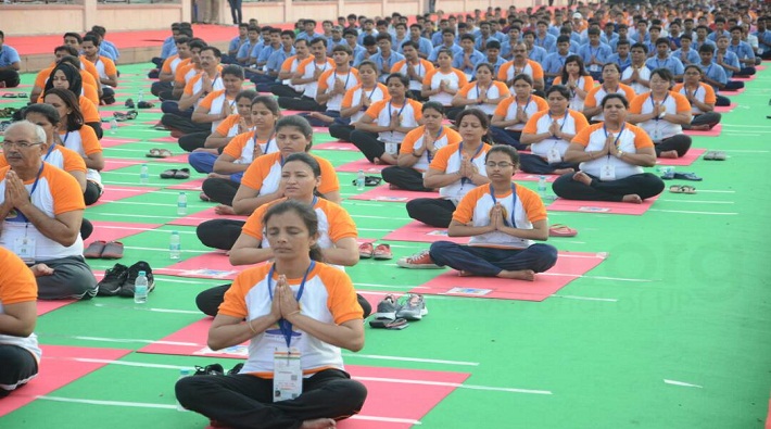 ramabai ambedkar maidan seen in these colors on international yoga day