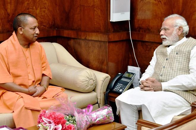cm yogi meets pm modi