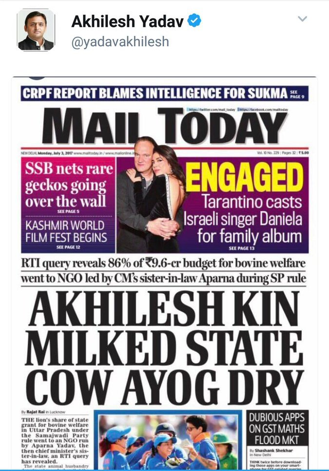 akhilesh yadav tweet