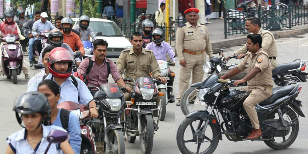up police no helmet on drive