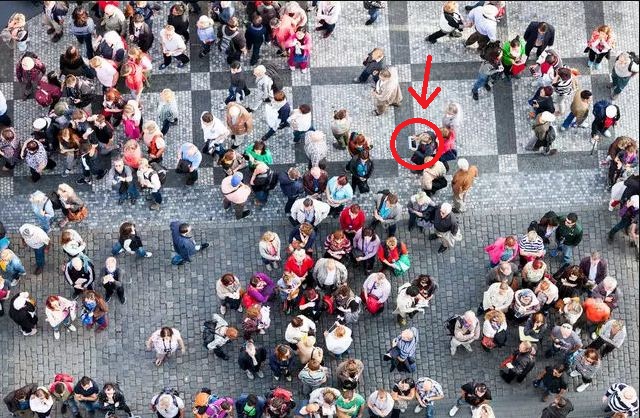man hidden