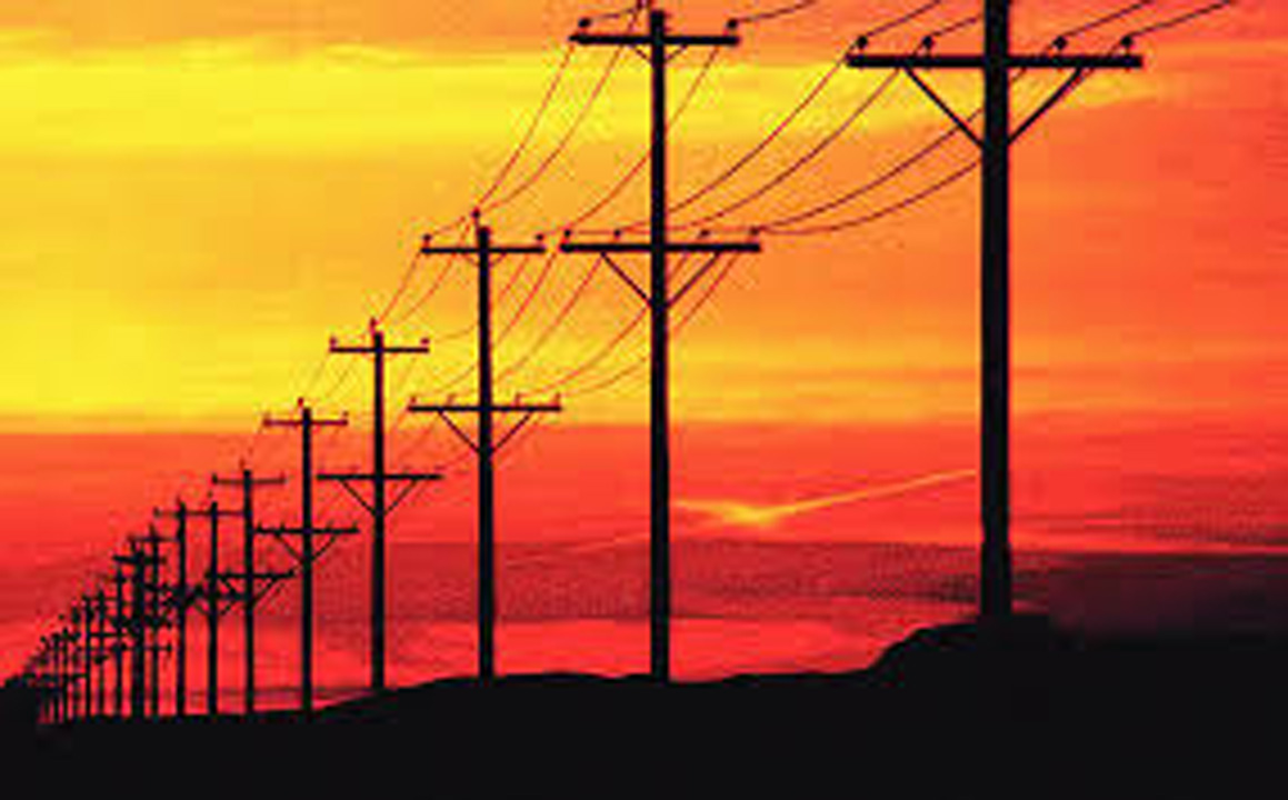 electricity poles painted saffron