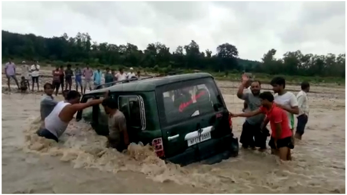 car crash flood