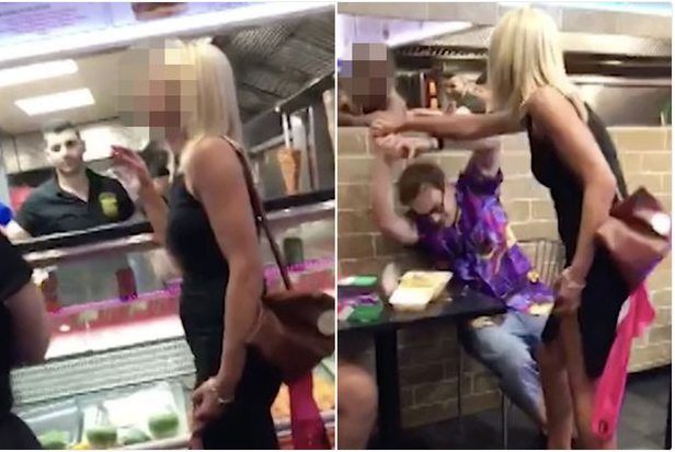 young man beaten lady